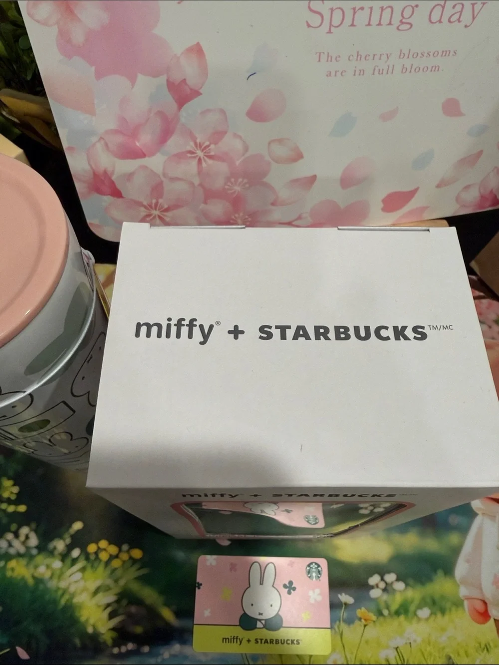 Starbucks x Miffy Gift Set 26oz tumbler & Miffy plush w/ Pink and Green Accents - Picture 6 of 10